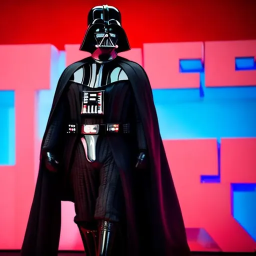 Prompt: Darth Vader attending a TED talk