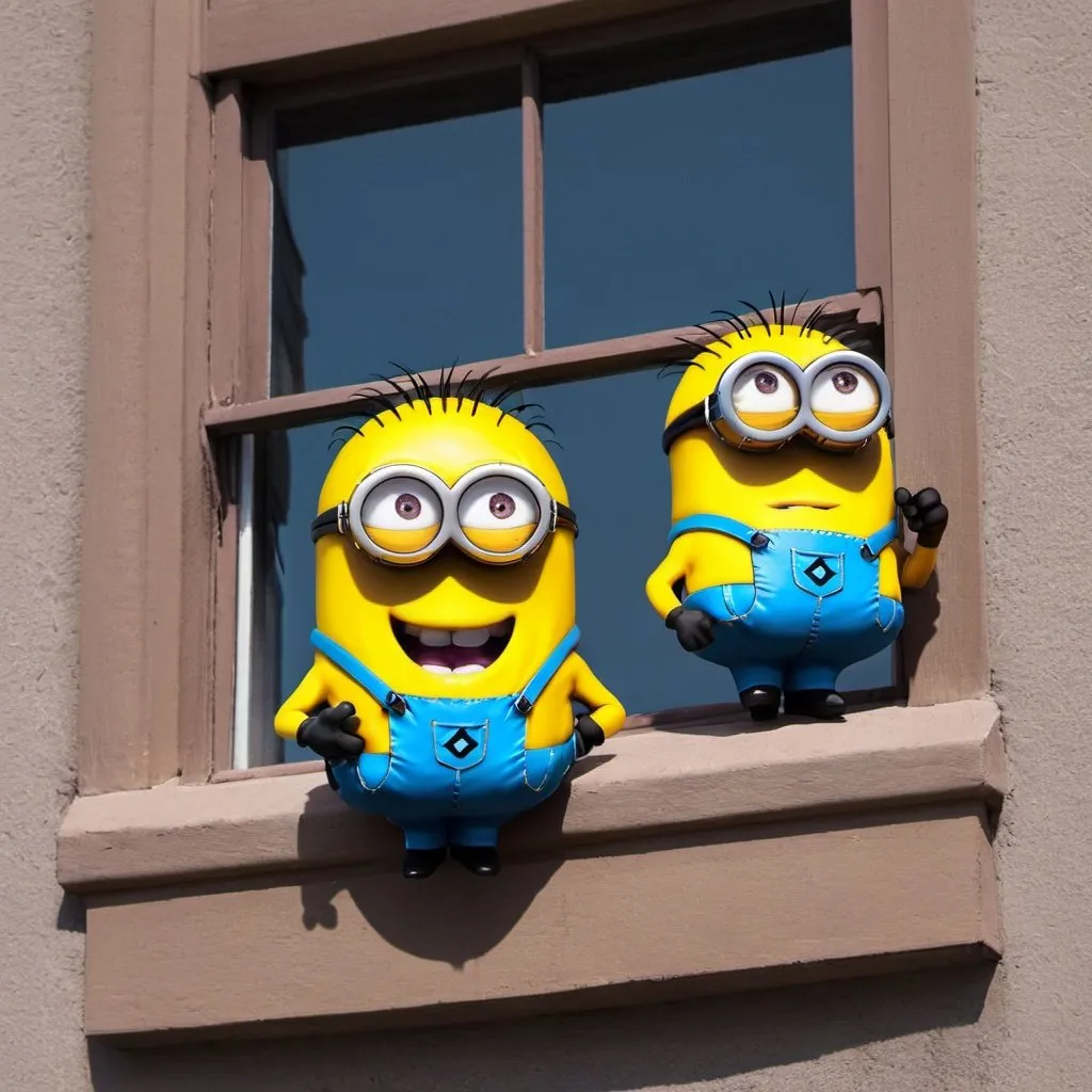 Prompt: Minions outside your window