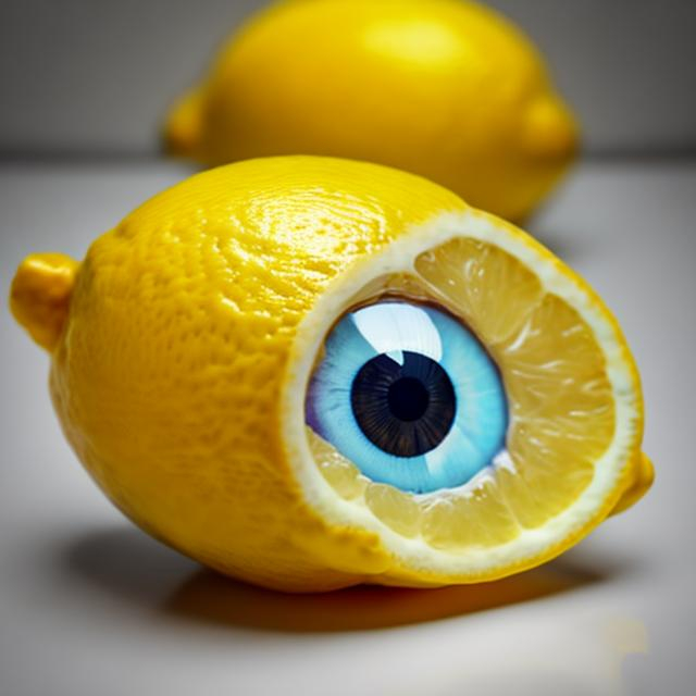 Prompt: Lemon with eye