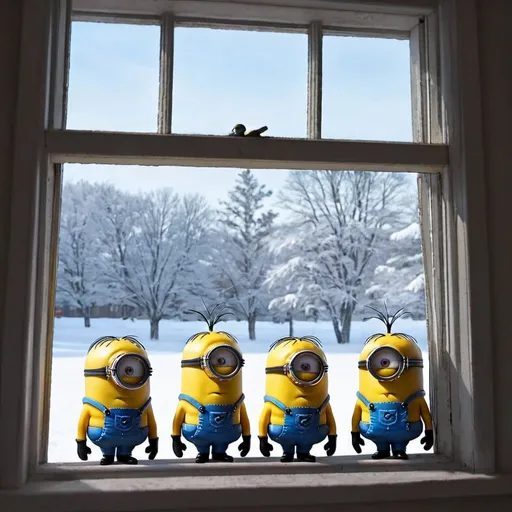 Prompt: Minions outside your window