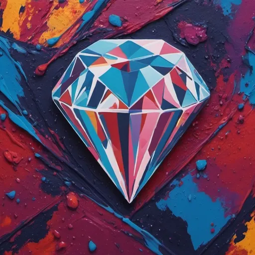 Prompt: An abstract diamond paint