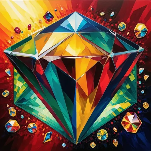 Prompt: An abstract diamond paint