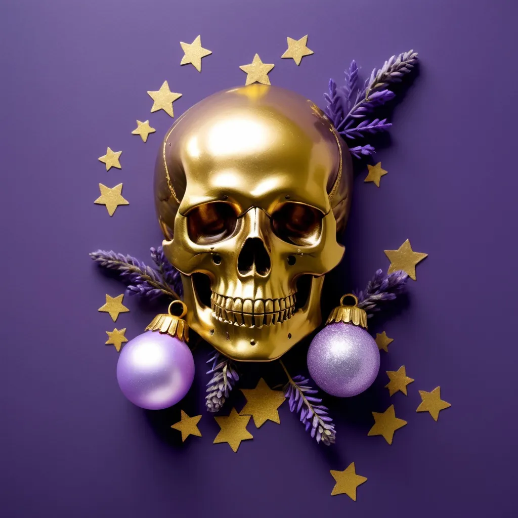 Prompt: world war 2 , midnight in streets of paris rubbles and embers, Meet me at midnight Starin' at the skulls with you I feel (I feel) the lavender haze creepin' up on me , christmas in a gold leaf liminal space pops of translucent colour, 80s vibe 