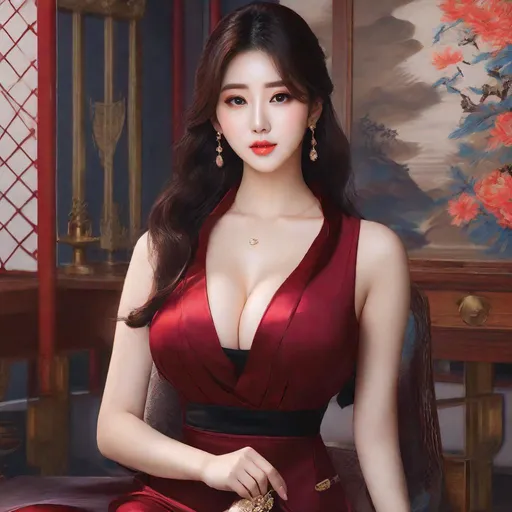 Prompt: My prompt> Humble, Masterpiece, Kang Mina type face, Kang Mina type body, 20 year old milf, from his pov,  ulzzang, realistic kpop idol,  dark burgundy hair, beautiful woman, big chest, B cup, uhd, realistic, 4k, 8k, photoshoot, extremely high definition, perfection, Hokusai type painting,  cat girl, dog girl, fox girl, playboy, scenic, portrait, insanity, breathtaking, iridescent, complex, impressive, remarkable, glorious, grandiose, sumptuous, luxurious, 