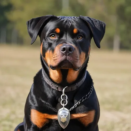 Prompt: A rottweiler/pitbull cross breed