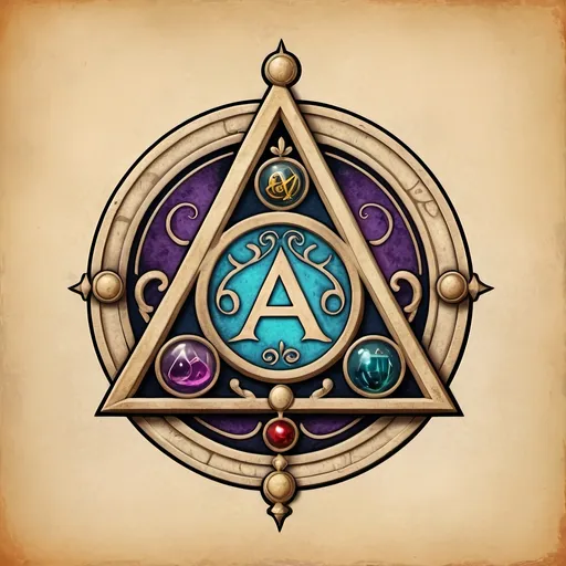 Prompt: Alchemy logo disney style