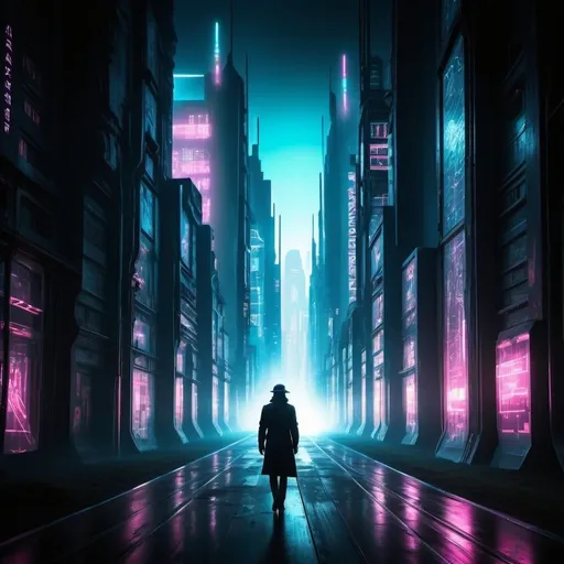 Prompt: Futuristic digital art of a mesmerizing cyberpunk cityscape, neon-infused architecture, dynamic light trails, surreal futuristic figures in trance, immersive and vivid holographic displays, high-tech materials, 4k ultra-detailed, digital art, cyberpunk, surreal, neon-infused, futuristic, trance-like figures, immersive holographic displays, dynamic lighting, high-tech materials