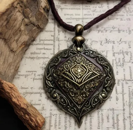 Prompt: The Sylvanheart medallion. A powerful fey magic amulet.