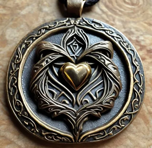 Prompt: The Sylvanheart medallion. A powerful fey magic amulet.