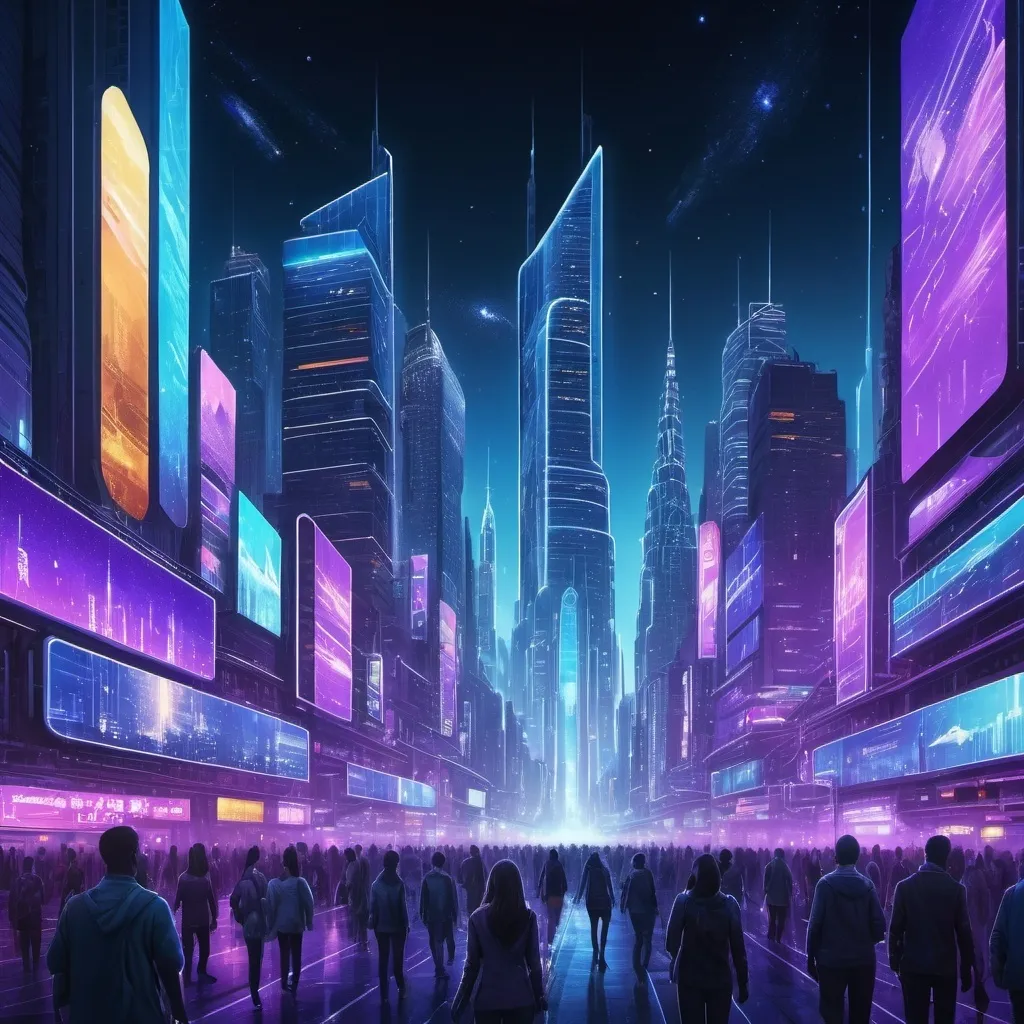 Prompt: a metropolis city in the night, extremely lively and futuristic 