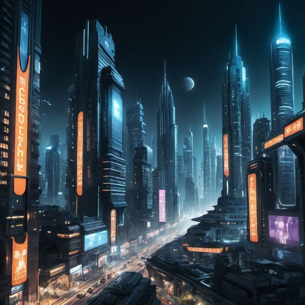 Prompt: a metropolis city in the night, extremely lively and futuristic 