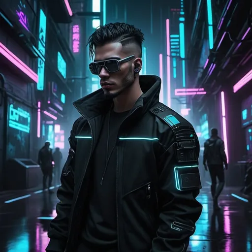 Prompt: Cyberpunk style tech wear astheric