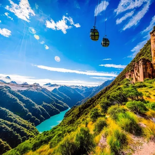 Prompt: Transport viewers to stunning locations showcasing the thrill of adventure travel.. Piensa en paisajes impresionantes, actividades llenas de adrenalina, y diversas culturas.