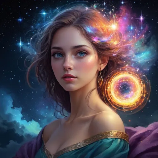 Prompt: obra maestra, altamente detallado y hermoso,((circulo magico:1.5, un mago creando un circulo de poder de colores hermosos en el cielo estrellado nocturno, lleno de estrellas y galaxias)), very hermoso arte digital, arte digital. muy detallado, muy detallado magic fantasy, colorful digital fantasy art, muy detallado digital art, beautiful gorgeous digital art, muy detallado digital painting, 32k