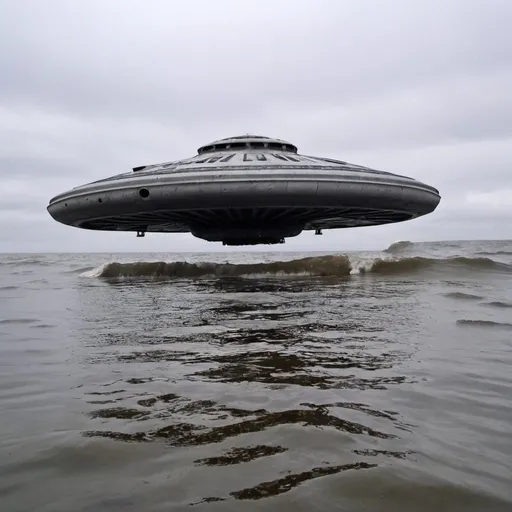 Prompt: Ufo crashed into the Baltic sea submerged in the water 