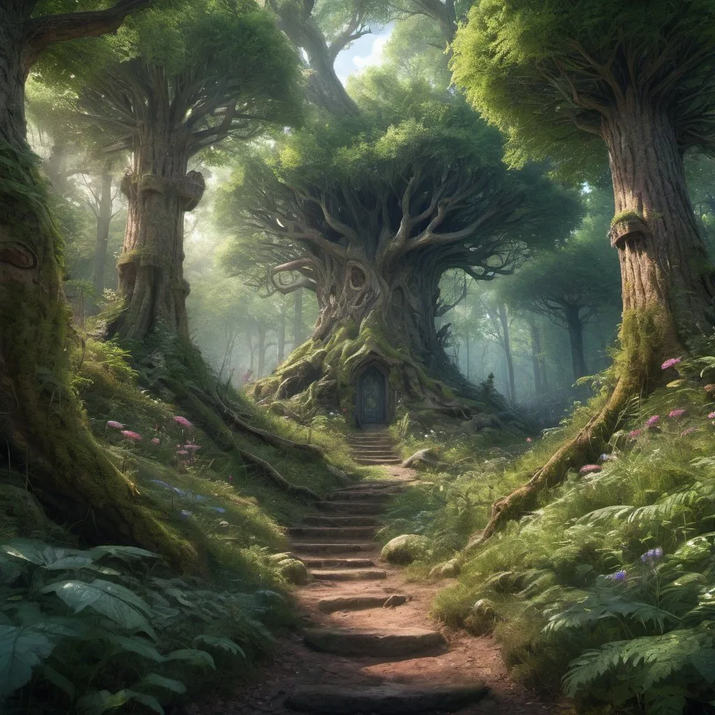 Prompt: ((best quality)), ((masterpiece)), ((realistic,digital art)), (hyper detailed), DonM5yn1hXL Forest,fantasy, fariytale, magical, magic, 8K, HDR  