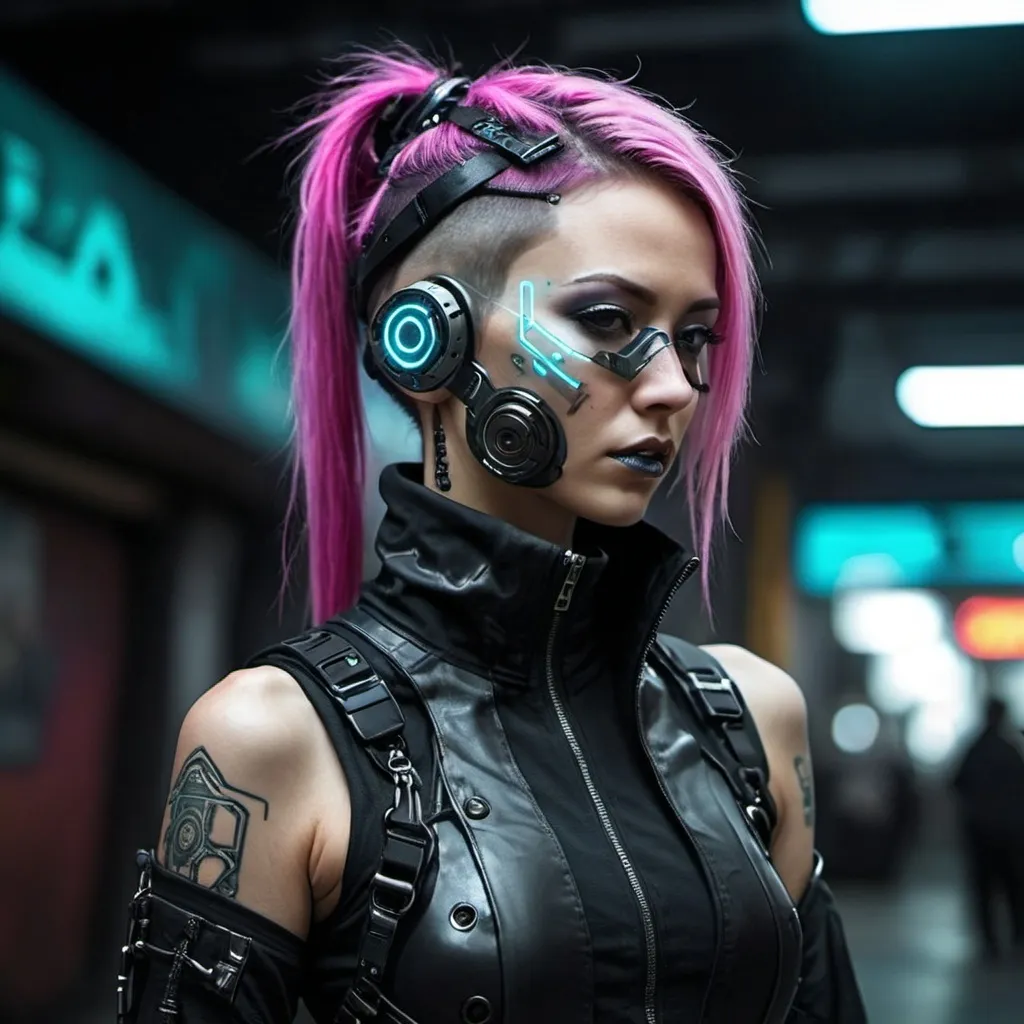 Prompt: Cyberpunk style tech wear astheric