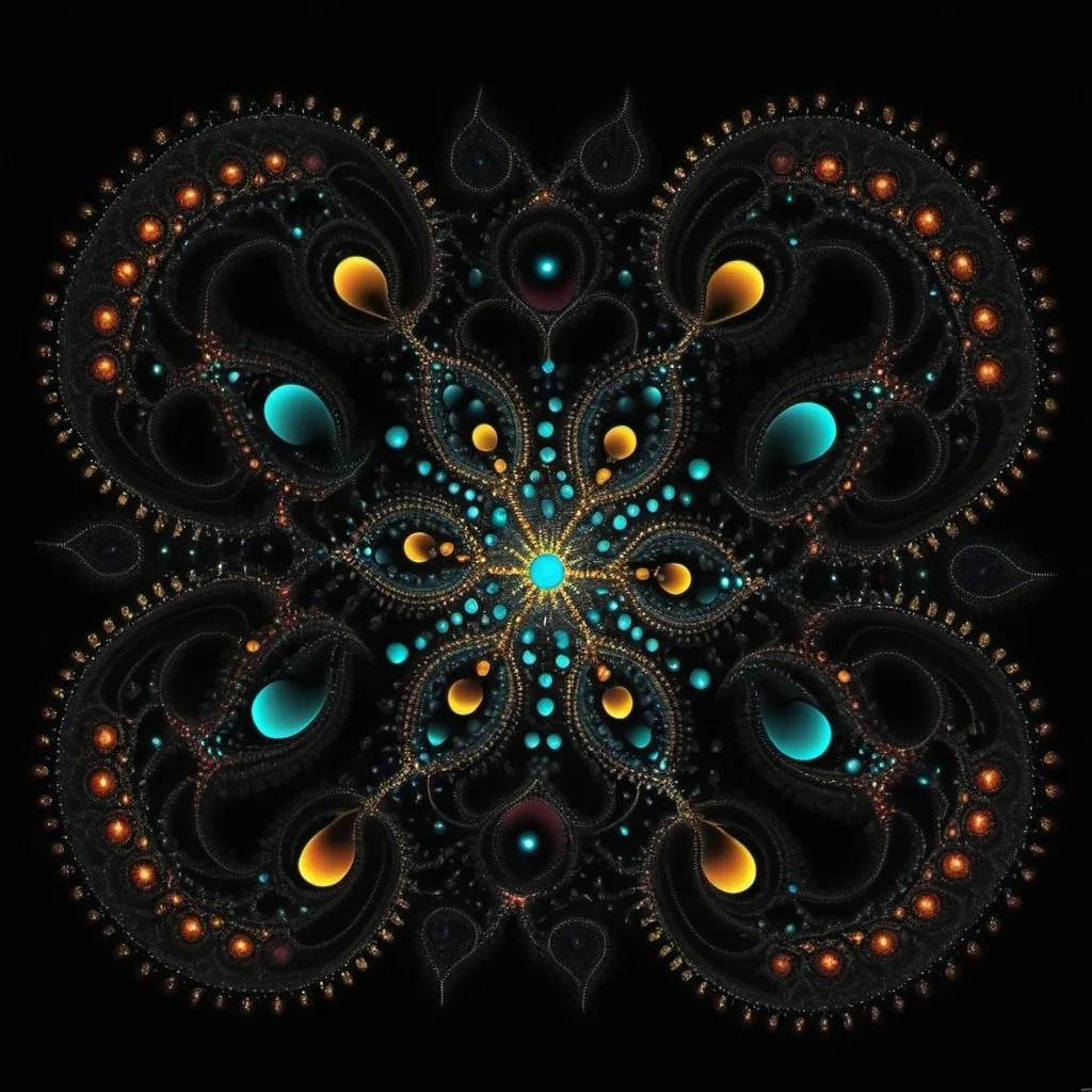 Prompt: **fractal life symbolism from neon dots on black background, hd, 3d, hq** - <@930928849393442827> (relaxed)