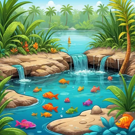 Prompt: Cartoon Florida fresh-water spring
, vibrant and playful cartoon style, bright and lively colors, detailed scales and textures, friendly expression, high quality, vibrant cartoon style, playful, detailed scales, bright colors, friendly expression, squeegee, animated, detailed, vibrant colors, playful, detailed scales, cartoon, friendly, high quality