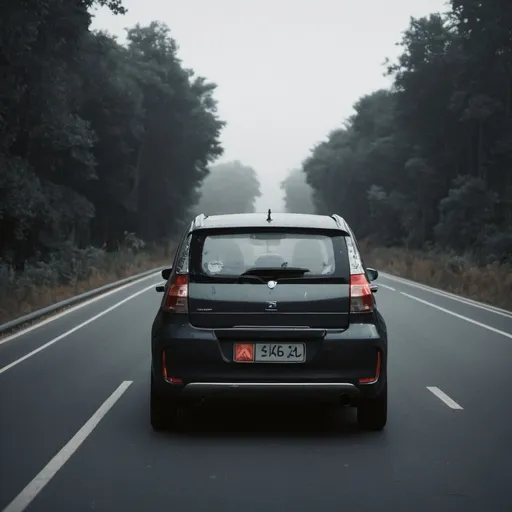 Prompt: car on road