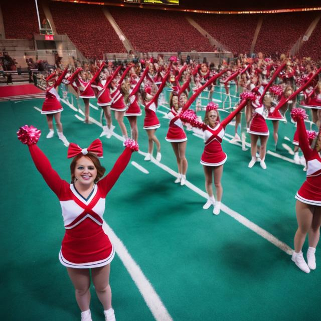 Prompt: Hundreds of cheerleaders