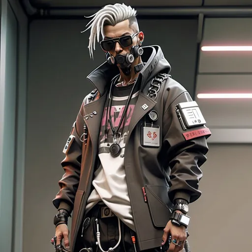 Prompt: A cyberpunk doctor with streetwear