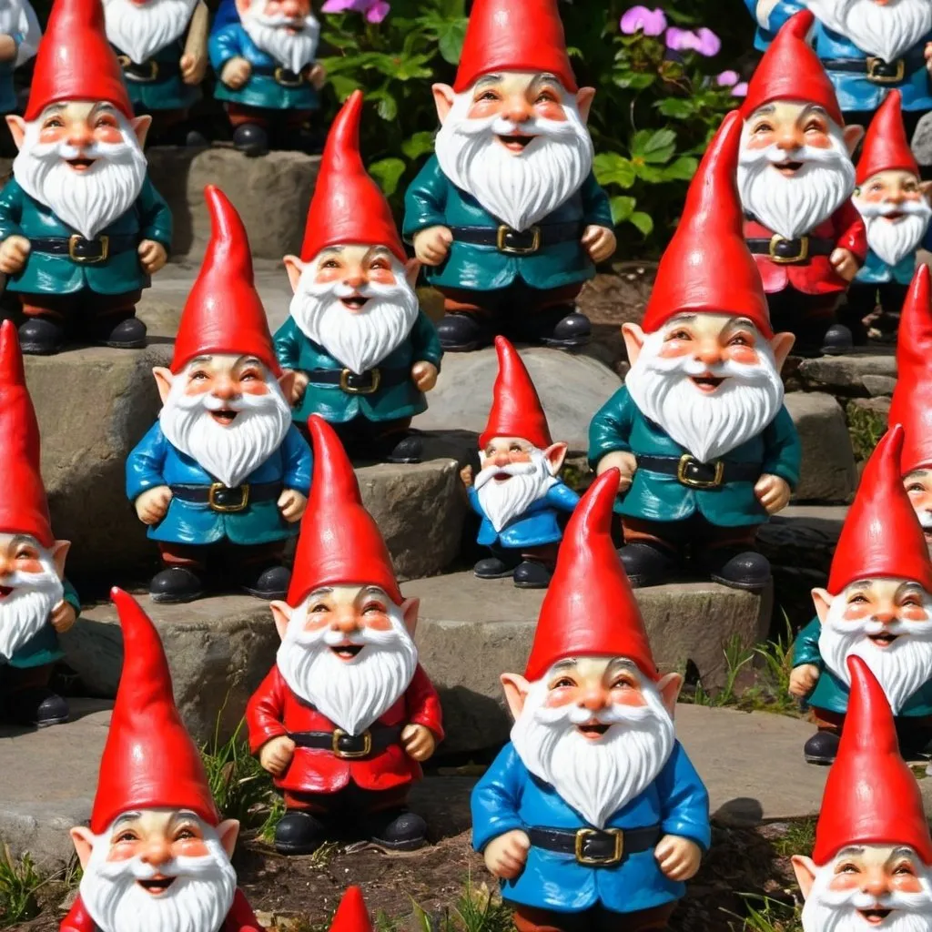 Prompt: Happy gnomes 
