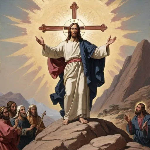Prompt: Christ on Mount Sinai
