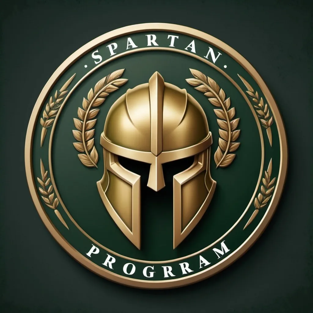 Prompt: A military style badge with Spartan Program in text.