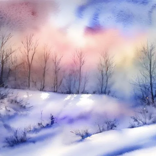 Prompt: watercolor winter symphony