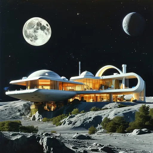 Prompt: Huge mansion on the moon