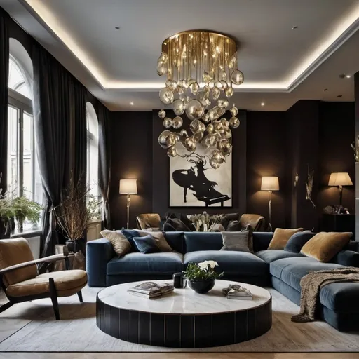 Prompt: beautifull living room decoration like in magasin\

