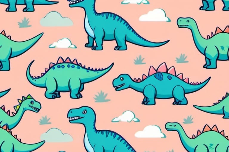 Prompt: dinosaur light pastel rectangular picture pattern

