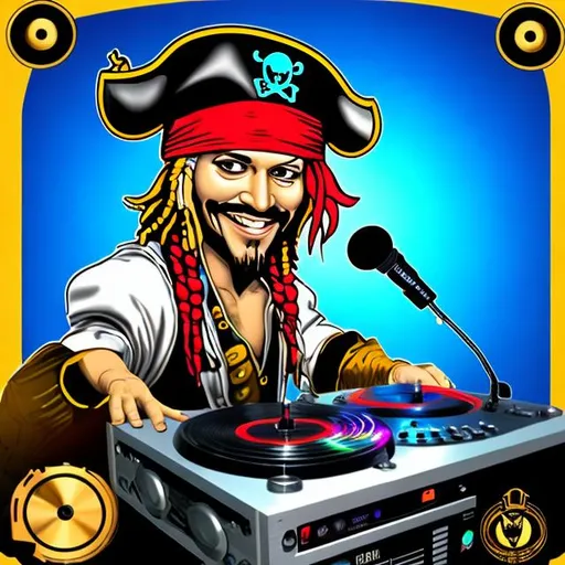 Prompt: pirate Disc Jockey