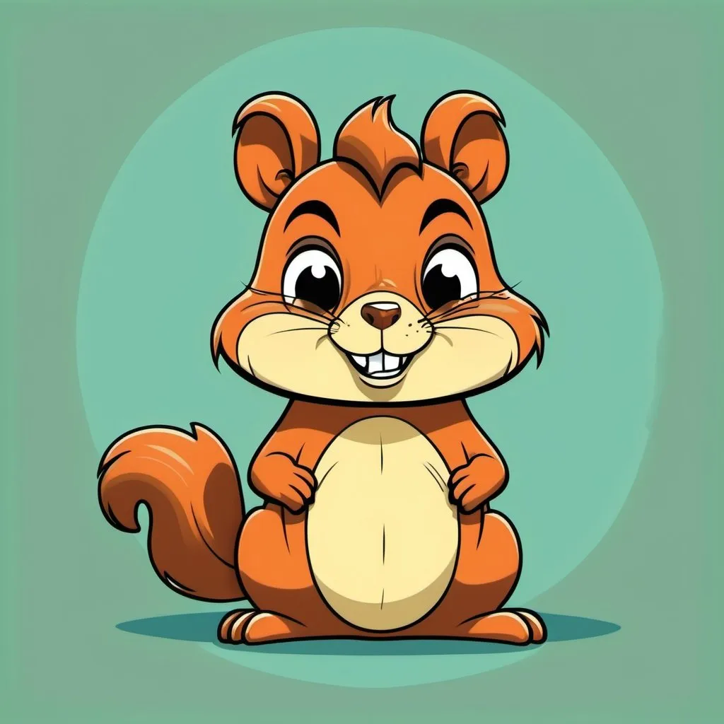 Prompt: funny miserable squirrel drawing in the style of happy tree friends cartoon