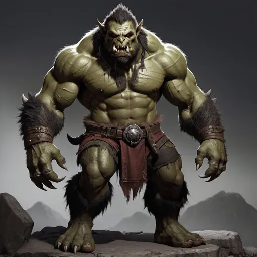 Prompt: Bara orc werewolf