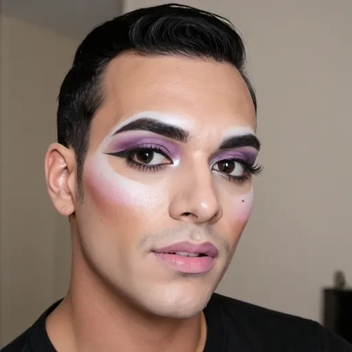 Prompt: transgender man with makeup