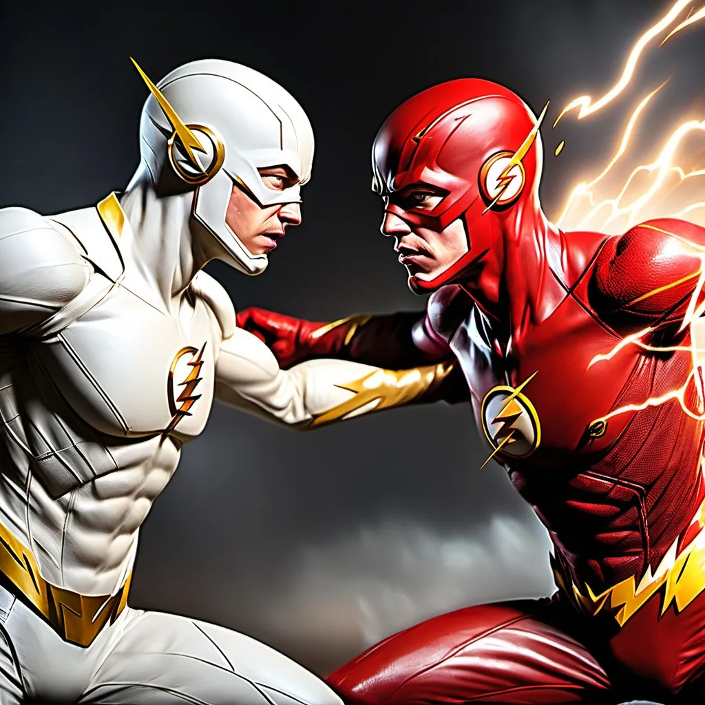 Prompt: the flash is fighting godspeed