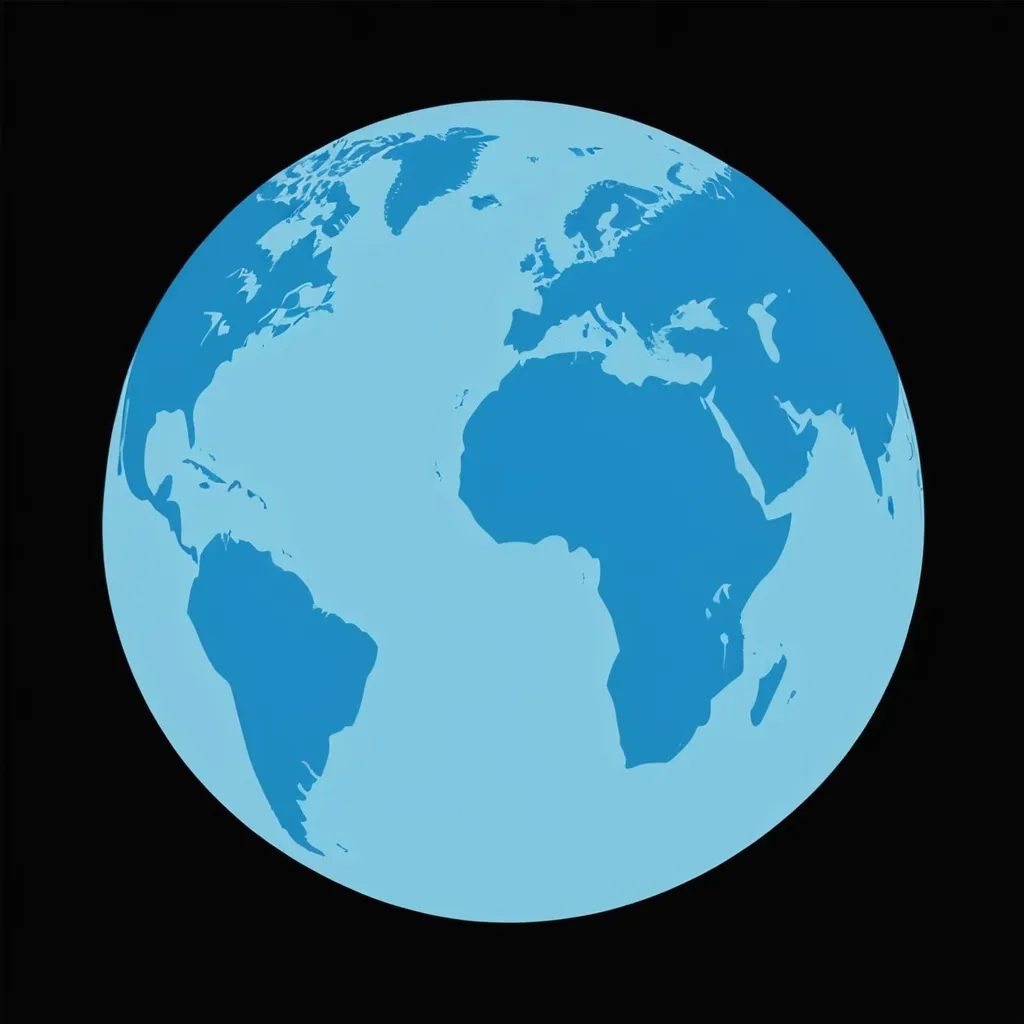 Prompt: a blue earth with a black background and a black background with a blue earth on it's side, Aquirax Uno, international typographic style, wpa, computer graphics,need to animate to gif like rotating
