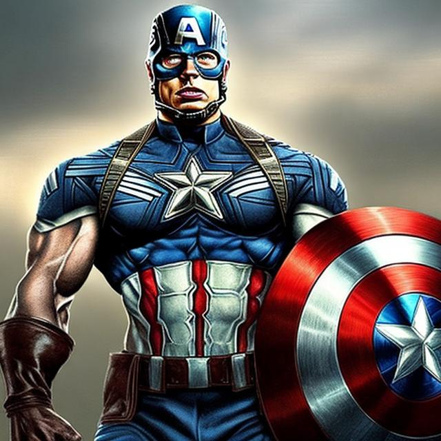 Prompt: bodybuilder captain america