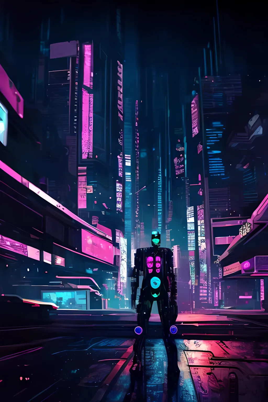 Prompt: CYBERPUNK ATMOSPHERE ROBOT