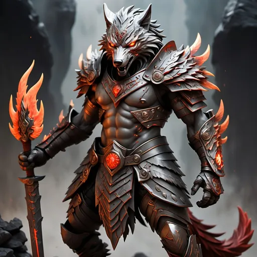 Prompt: “A powerful, battle-hardened warrior inspired by ancient mythology, with pale, ashen skin etched with glowing red scars like molten lava. He wields dual, massive blades forged from obsidian and adorned with fiery runes. His armor is a mix of bronze and bone, bearing intricate carvings of a wolf and a phoenix. The setting is an apocalyptic battlefield, with a blood-red sky and shattered ruins of temples in the background. His piercing eyes glow like embers, exuding both rage and sorrow. The art style is a blend of dark fantasy realism with a painterly texture, capturing raw intensity and mythic grandeur.”