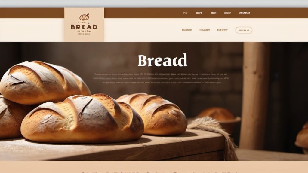 Prompt: Site about bread bakery, A cozy and inviting bakery filled with the warm aroma of freshly baked bread, Ui design, , , Natural light, , Normal perspective, High detail, --v 5