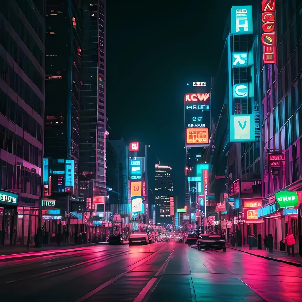 Prompt: neon city