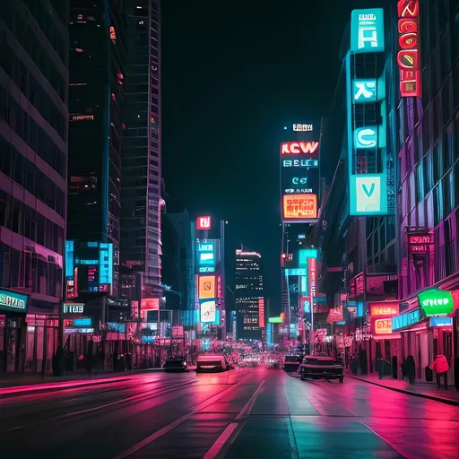 Prompt: neon city