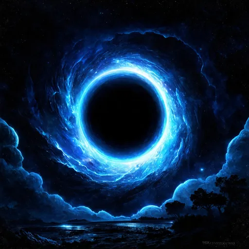 Prompt: A black hole, in fantasy concept art style