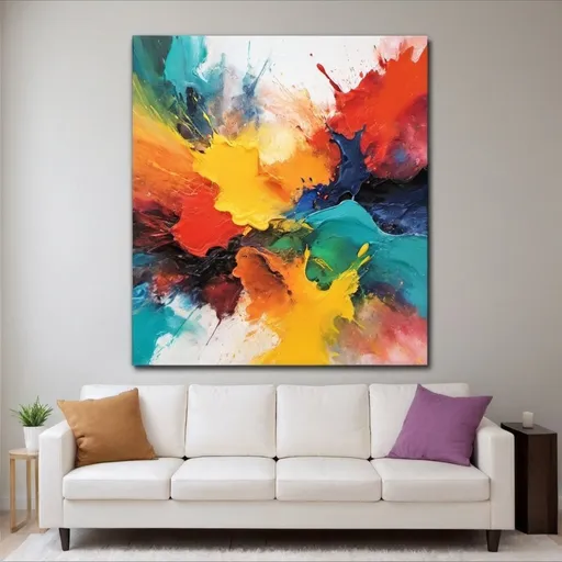 Prompt: Colorful Abstract Painting
Colorful Abstract Painting canvas print. Featuring abstract artwork will give your room great texture and character. Abstract art featuring subtle colors really brings out a different side to your personality when you make it the main attraction of your interior design. Make your room a prized possession with a colorful scene. Vivid colors will make your wall decor welcoming and friendly. Canvas print will light up any room and improve visual weight. Colorful Abstract Painting canvas print can make your interior design really stand out among the rest. This is available in sizes all the way up to 59 inches in both width and height. The frame is made of ash, creating balance and visual weight. Printing ink used is biodegradable. Easy to assemble and hang. This does not fade in sunlight and is environmental-friendly.

