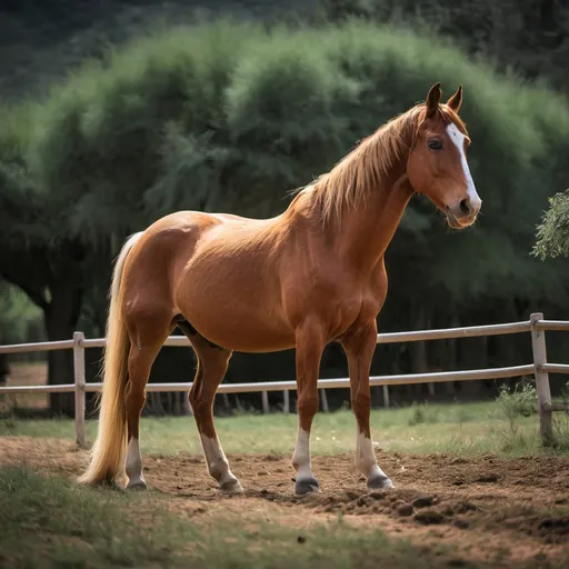 Prompt: Un caballo en el campo