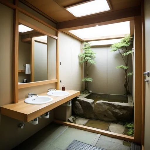 Prompt: super advanced japanese bathroom


