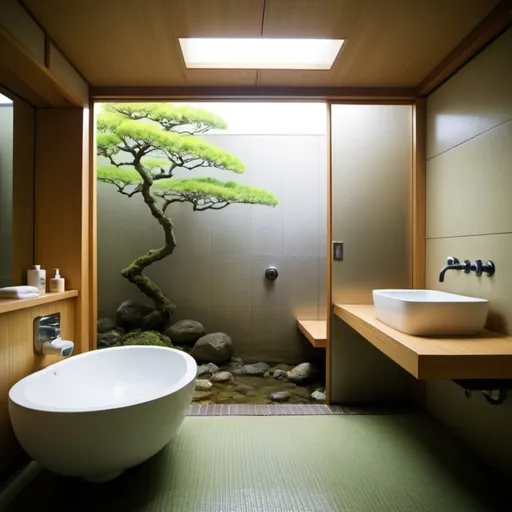 Prompt: super advanced japanese bathroom

